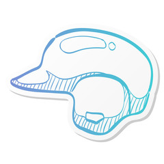 Sticker style icon - Baseball helmet