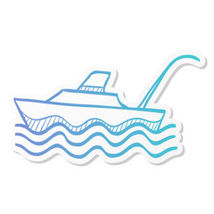 Sticker style icon - Fishing boat