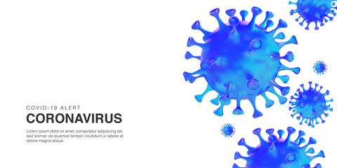 3D Illustration of coronavirus cell background template vector.