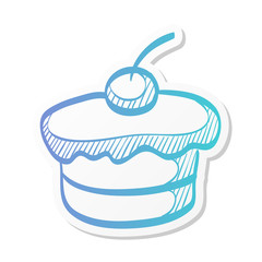 Sticker style icon - Cake