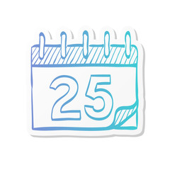 Sticker style icon - Calendar Christmas