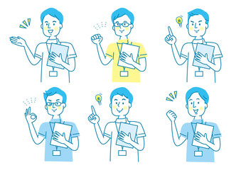 笑顔　若い男性　白衣　セット