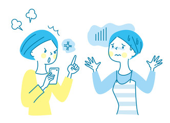 スマホ　喧嘩　女性　友達