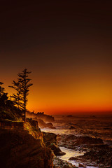 Sunset evening at Shore Acres Winchester Oregon Coast