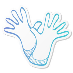 Obraz premium Sticker style icon - Cleaning glove