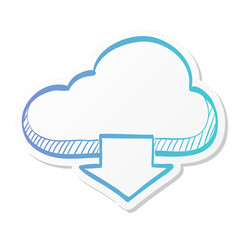 Sticker style icon - Cloud download
