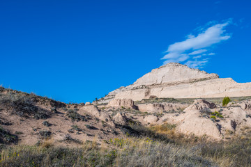 Rocky landscape scenery of Scotts Bluff National Monument, Nebraska