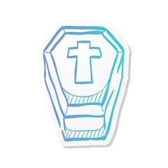 Obraz premium Sticker style icon - Coffin