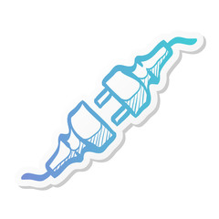 Sticker style icon - Electric plug
