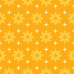 Orange background geometric vector pattern. Textile design texture.