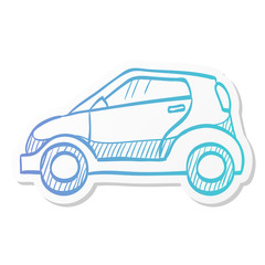 Sticker style icon - Green car