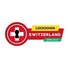 CORONA VIRUS LOCKDOWN, Concept of Lockdown Corona Virus Switzerland Flag Vector Illustration