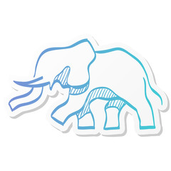 Sticker style icon - Elephants