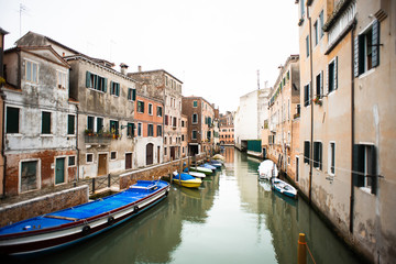 Obraz na płótnie Canvas Canal Rio della Tana in Venice. Italy. Architecture and landmarks of Venice.