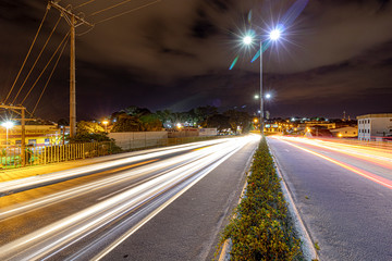 long exposure in night city traffic X