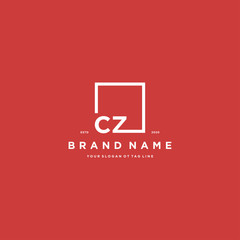 Fototapeta letter CZ logo design vector obraz