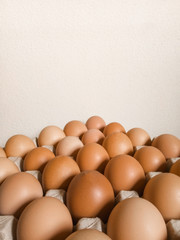 Eggs background with copy space. Health concept. Food high protein