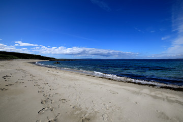 Duncansby (Scotland), UK - August 03, 2018: The beach near duncansby head, Scotland, Highlands, United Kingdom