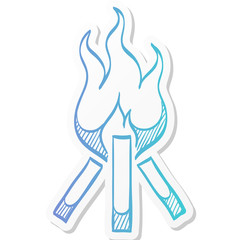 Sticker style icon - Camp fire