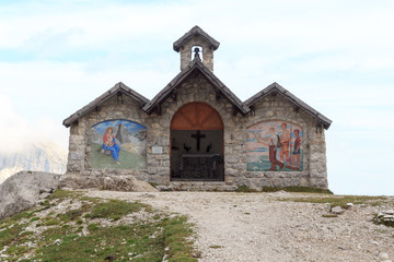 Chapel of Rifugio Agostini in Brenta Dolomites, Italy