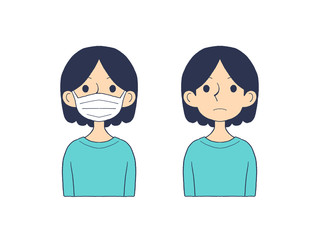 マスクをつけた女性
