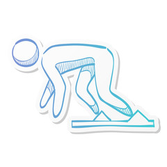 Sticker style icon - Starting block