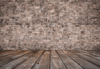 room with brick wall