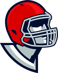 American Football Player Head (Red Helmet)