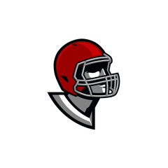American Football Player Head (Red Helmet)