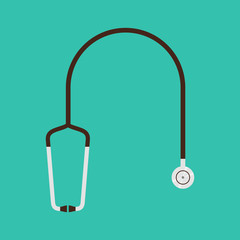 Stethoscope isolated on Green background. Medical equipment for the Doctor.