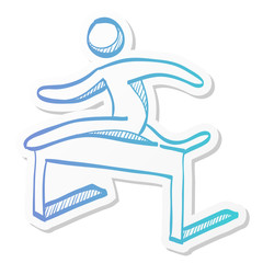 Sticker style icon - Hurdle run
