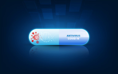 Antiretroviral drugs covid-19 coronavirus.vector illustration