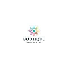 Modern Flower Logo Template. Crown Luxury Design Vector icon