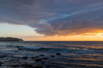 Sunrise view at Bronte Beach, Sydney.