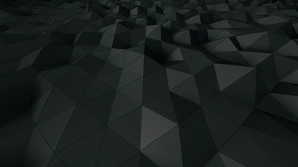 Fototapeta premium Geometric Polygon Wall abstract mesh structure 3D illustration background