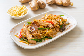 stir-fried chicken with ginger