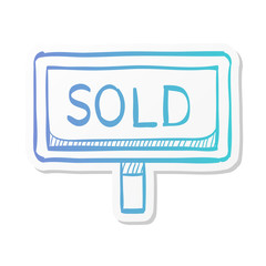 Sticker style icon – Sold sign