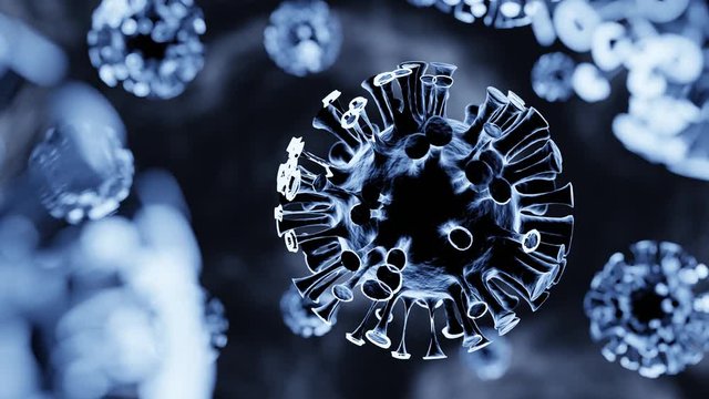 coronavirus 2019-ncov flu outbreak 3D medical illustration.Microscopic view of floating influenza as dangerous flu strain cases as a pandemic virus cells.