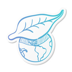 Fototapeta premium Sticker style icon - Globe leaf