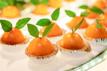 sweet cute orange cupcake in the party