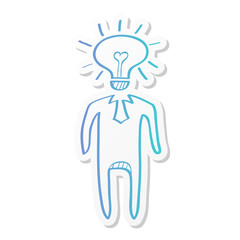 Sticker style icon - Lightbulb head