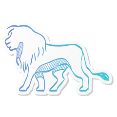 Sticker style icon - Lion
