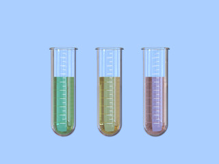 transparent tube glass test tube lab blue background 3d render