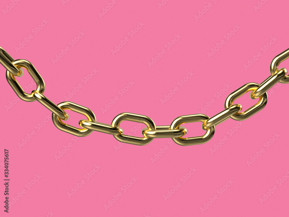 Poster abstract 3d rendering gold chain