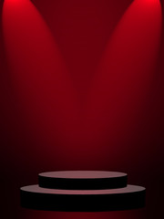 Black and red background. Elegant and beautiful studio background.