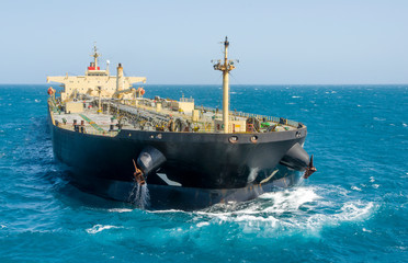 The oil tanker in the high sea