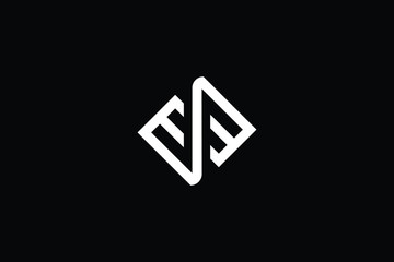 Minimal elegant monogram art logo. Outstanding professional trendy awesome artistic SM MS SW WS initial based Alphabet icon logo. Premium Business logo White color on black background