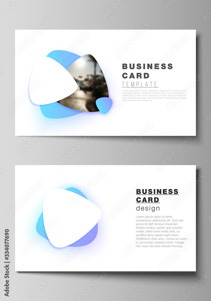 Aufkleber the minimalistic abstract vector illustration of the editable layout of two creative business cards 