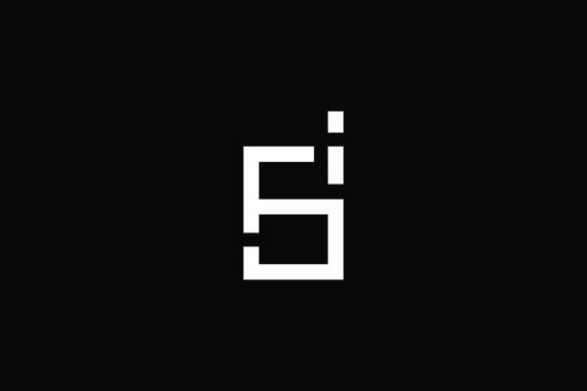 Minimal elegant monogram art logo. Outstanding professional trendy awesome artistic SJ JS initial based Alphabet icon logo. Premium Business logo White color on black background