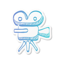 Sticker style icon - Movie camera